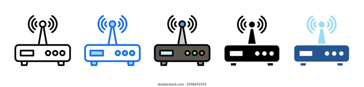 Router Icon Set Multiple Style Collection