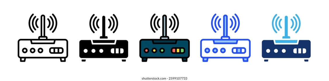 Router Icon Set With Multiple Style Collection