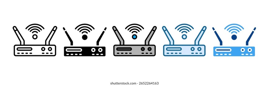 Router Icon Set Multiple Style Collection