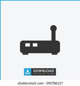 router icon. Simple filled router icon. On white background.