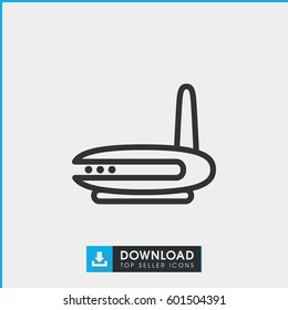 router icon. simple outline router vector icon. on white background.