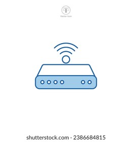 Symbol des Routers, Vektorgrafik einzeln auf weißem Hintergrund
