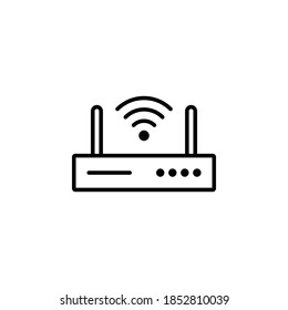 Símbolo de icono del router vector en fondo blanco