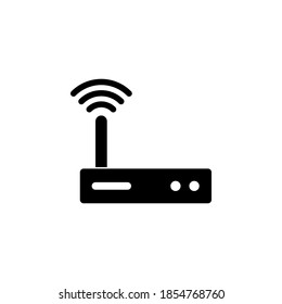 Símbolo de icono del router vector en fondo blanco