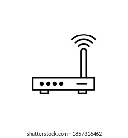 Símbolo de icono del router vector en fondo blanco