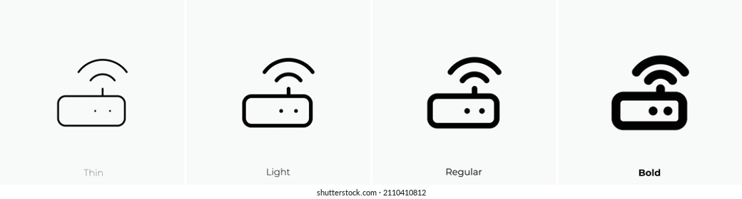 Router-Symbol. Thin, hellrosa und feines Design einzeln auf weißem Hintergrund
