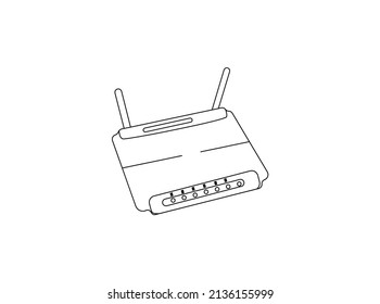 Router Icon In Trendy Design Vector symbol design. Best Wireless router line icon. Vector on isolated white background. EPS 10 illustration de. creative business symbol. Graphic 
 illustration .eps