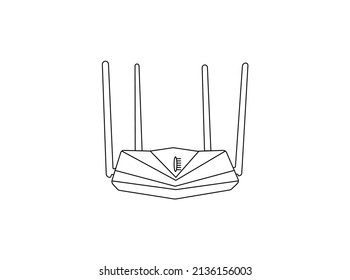 Router Icon In Trendy Design Vector symbol design. Best Wireless router line icon. Vector on isolated white background. EPS 10 illustration de. creative business symbol. Graphic 
 illustration .eps