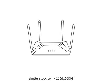 Router Icon In Trendy Design Vector symbol design. Best Wireless router line icon. Vector on isolated white background. EPS 10 illustration de. creative business symbol. Graphic 
 illustration .eps