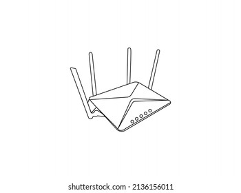 Router Icon In Trendy Design Vector symbol design. Best Wireless router line icon. Vector on isolated white background. EPS 10 illustration de. creative business symbol. Graphic 
 illustration .eps