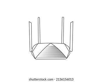 Router Icon In Trendy Design Vector symbol design. Best Wireless router line icon. Vector on isolated white background. EPS 10 illustration de. creative business symbol. Graphic 
 illustration .eps