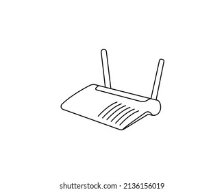 Router Icon In Trendy Design Vector symbol design. Best Wireless router line icon. Vector on isolated white background. EPS 10 illustration de. creative business symbol. Graphic 
 illustration .eps