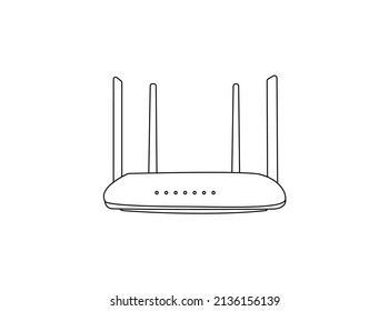 Router Icon In Trendy Design Vector symbol design. Best Wireless router line icon. Vector on isolated white background. EPS 10 illustration de. creative business symbol. Graphic 
 illustration .eps