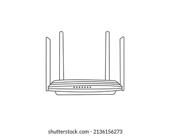 Router Icon In Trendy Design Vector symbol design. Best Wireless router line icon. Vector on isolated white background. EPS 10 illustration de. creative business symbol. Graphic 
 illustration .eps