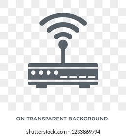 Router icon. Trendy flat vector Router icon on transparent background from Internet Security and Networking collection. 