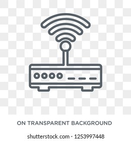 Router icon. Trendy flat vector Router icon on transparent background from Internet Security and Networking collection. High quality filled Router symbol use for web and mobile