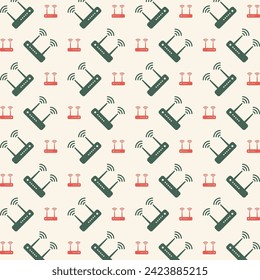 Icono del router patrón de repetición multicolor ilustración vectorial bello fondo