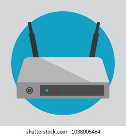 Router icon Vector with antenna