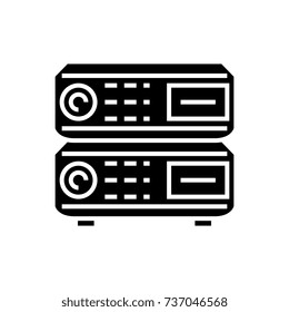 router icon, vector illustration, black sign on isolated background