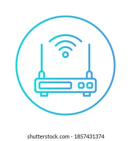 ilustración vectorial de icono del router. diseño de gradiente de iconos del router.