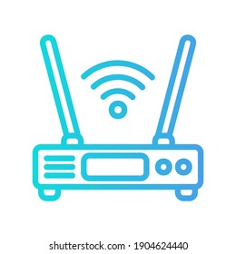 Router icon vector illustration in gradient style about internet of things for any projects, use for website mobile app presentation