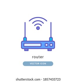 router icon vector illustration. router icon lineal color design.