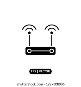 Router Icon Vektorgrafik Logo Vorlage für viele Zwecke. Einzeln auf weißem Hintergrund.