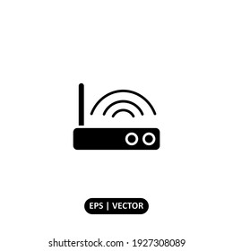 Router Icon Vektorgrafik Logo Vorlage für viele Zwecke. Einzeln auf weißem Hintergrund.