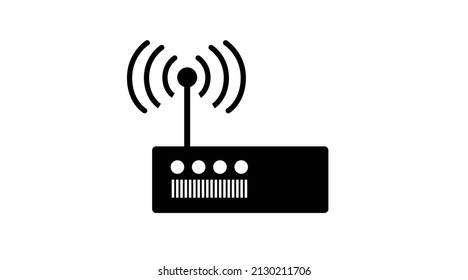 Icono de enrutador. Ilustración aislada en blanco y negro de un router