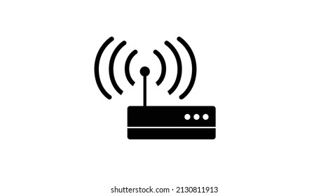 Router Icon. Vector isolated black and white illustration of a router