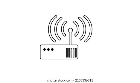 Routersymbol. Vektorgrafik einzeln auf Schwarz-Weiß-Abbildung eines Routers