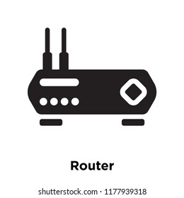 Router icon vector isolated on white background, logo concept of Router sign on transparent background, filled black symbol