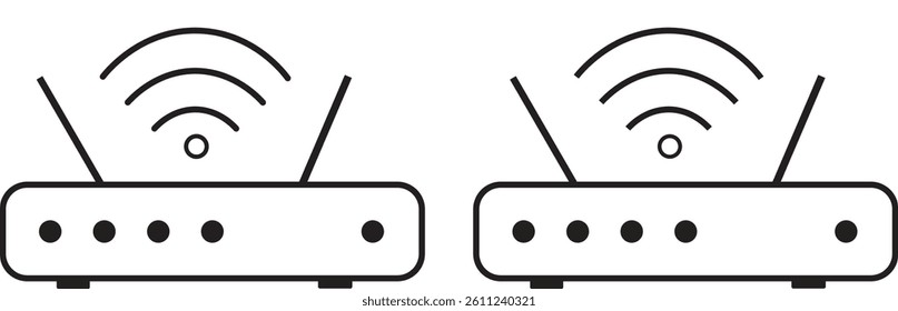 router icon Vector logo set flat, Internet connection symbols. Free wifi area sign illustration

