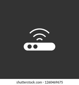 router icon vector. router sign on black background. router icon for web and app