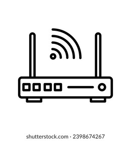 Router-Symbol auf weißem Hintergrund, Vektorgrafik