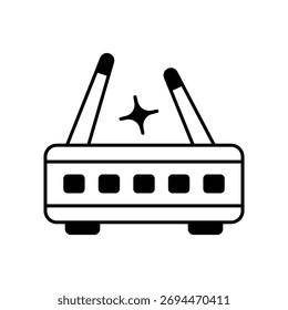 Router icon with white background vector stock illustration