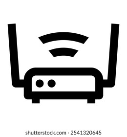 Ícone do roteador. roteador, wifi, modem, rede, internet, conexão, banda larga, sem fio, dispositivo, sinal. Ilustração de ícone de vetor