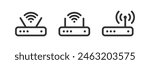 Router icon. Wifi modem vector. Network signal. Wireless communication.