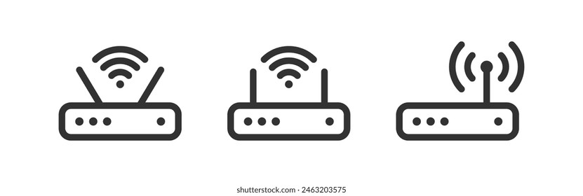 Router icon. Wifi modem vector. Network signal. Wireless communication.