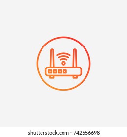 Router icon.gradient illustration isolated vector sign symbol