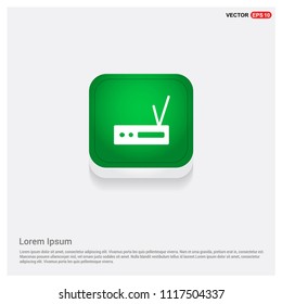 Router IconGreen Web Button - Free vector icon