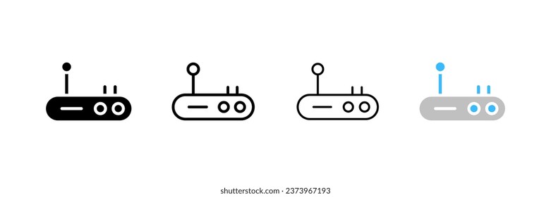 Router icons. Different styles, internet distributor, router icons. Vector icons