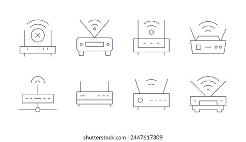 Router icons. Editable stroke. Containing modem, connectivity, wifi, wifirouter, router.