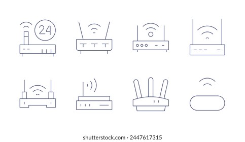Router icons. Editable stroke. Containing wifi, router, wifirouter, wirelessrouter.