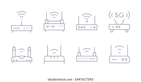 Router icons. Editable stroke. Containing wifi, router.