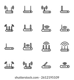 Router icons set vector illustration