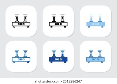 Iconos de enrutador con varios estilos de diseño