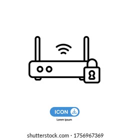 Router-Internetsymbol, Vektorgrafik einzeln auf weißem Hintergrund.