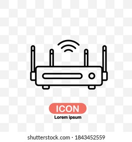 vector de icono de Internet del router aislado en fondo transparente.