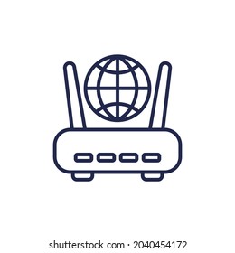 router, internet modem line icon